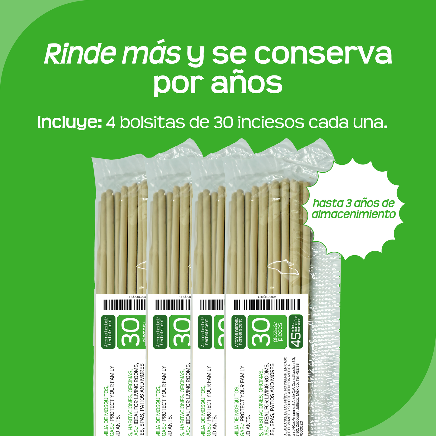 Incienso Repelente 120 pzas