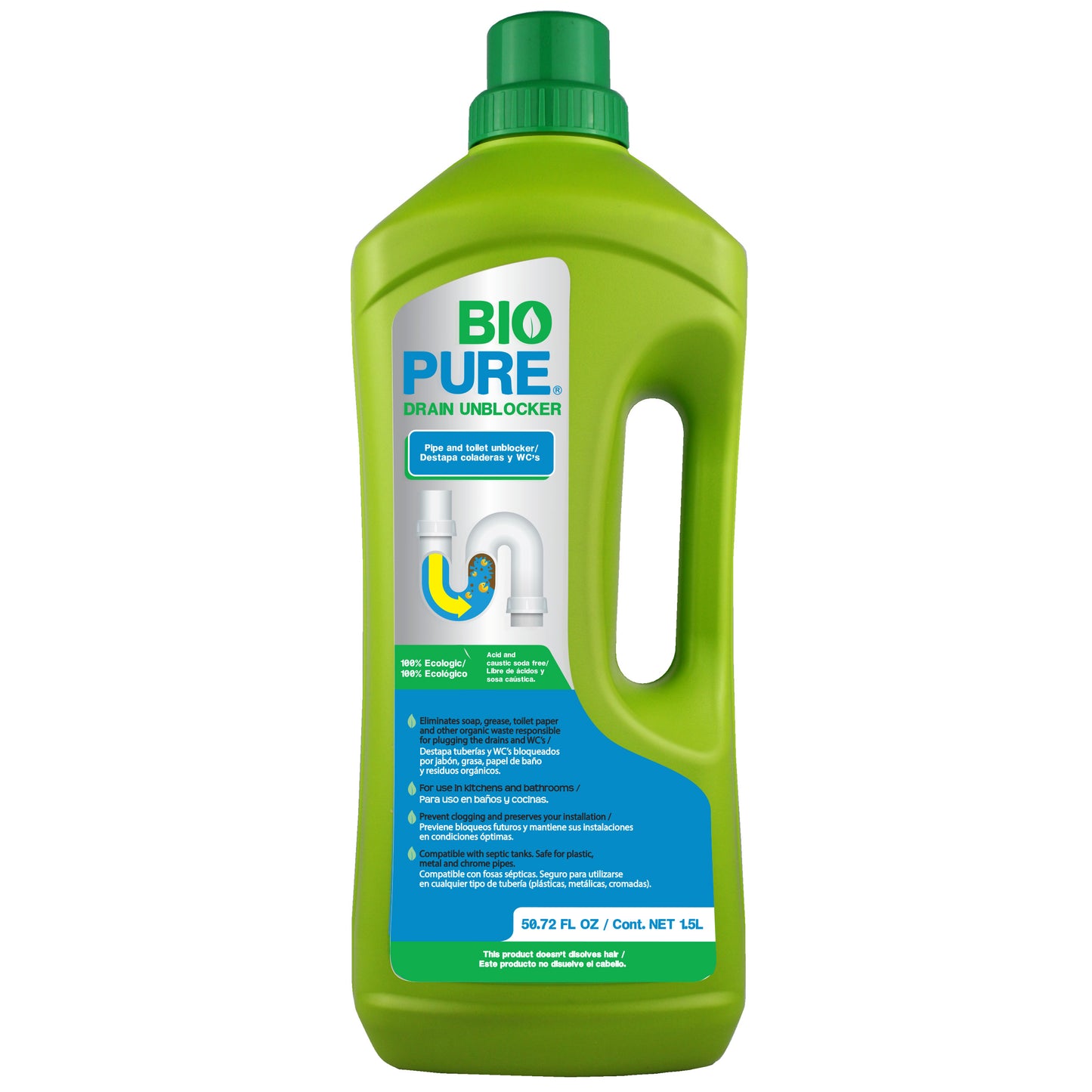 Drain Unblocker- Destapacaños para coladeras y WC's. Ecológico y libre de ácidos.