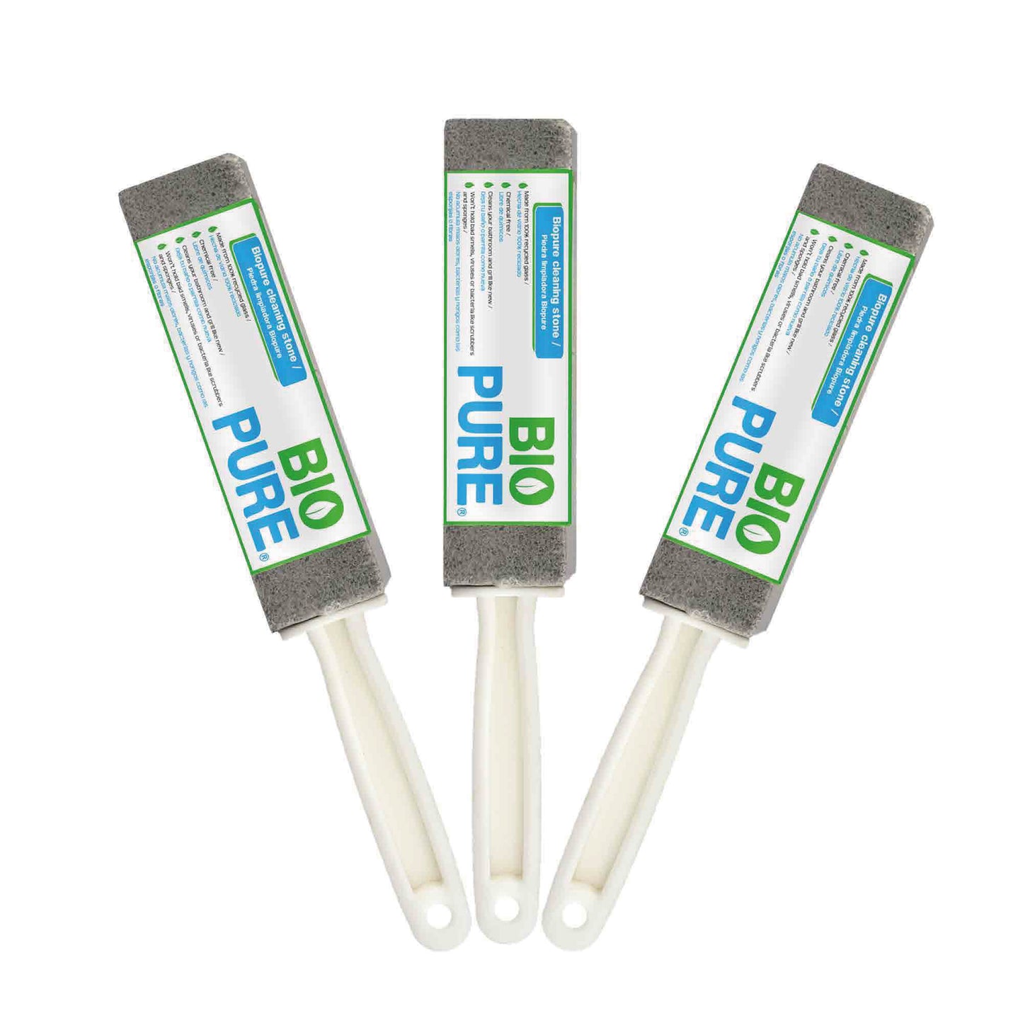 Kit Piedra pómez con agarradera para limpiar el baño - Pómez - Ideal para wc's, lavamanos, azulejos - Quita callos - Hecha de vidrio 100% reciclado.