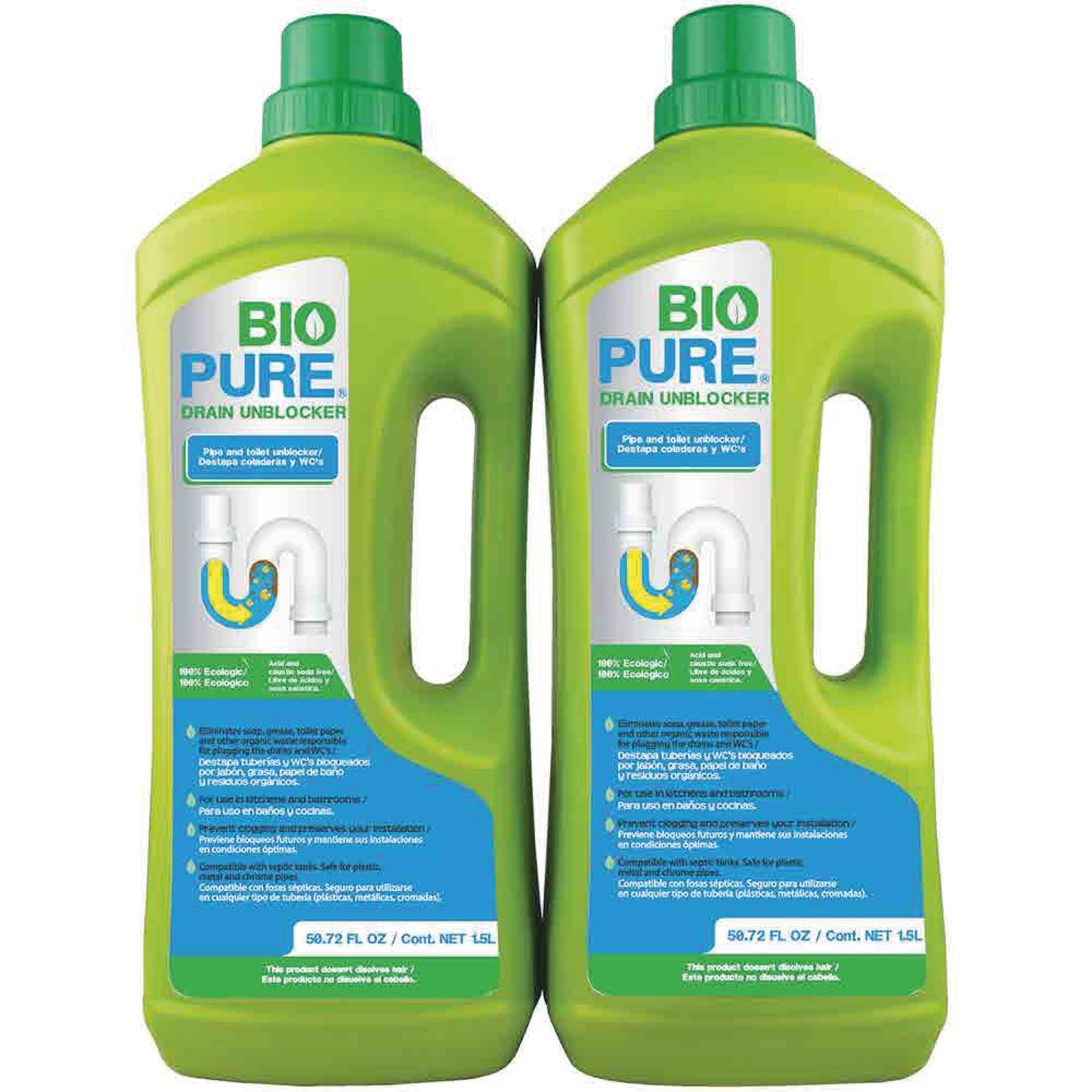 Drain Unblocker- Destapacaños para coladeras y WC's. Ecológico y libre de ácidos.