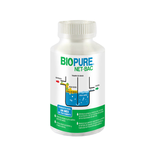 Tratamiento contra malos olores en trampas de grasa - elimina olores y evita obstrucciones  NET - BAC BIOPURE 100% Ecológica