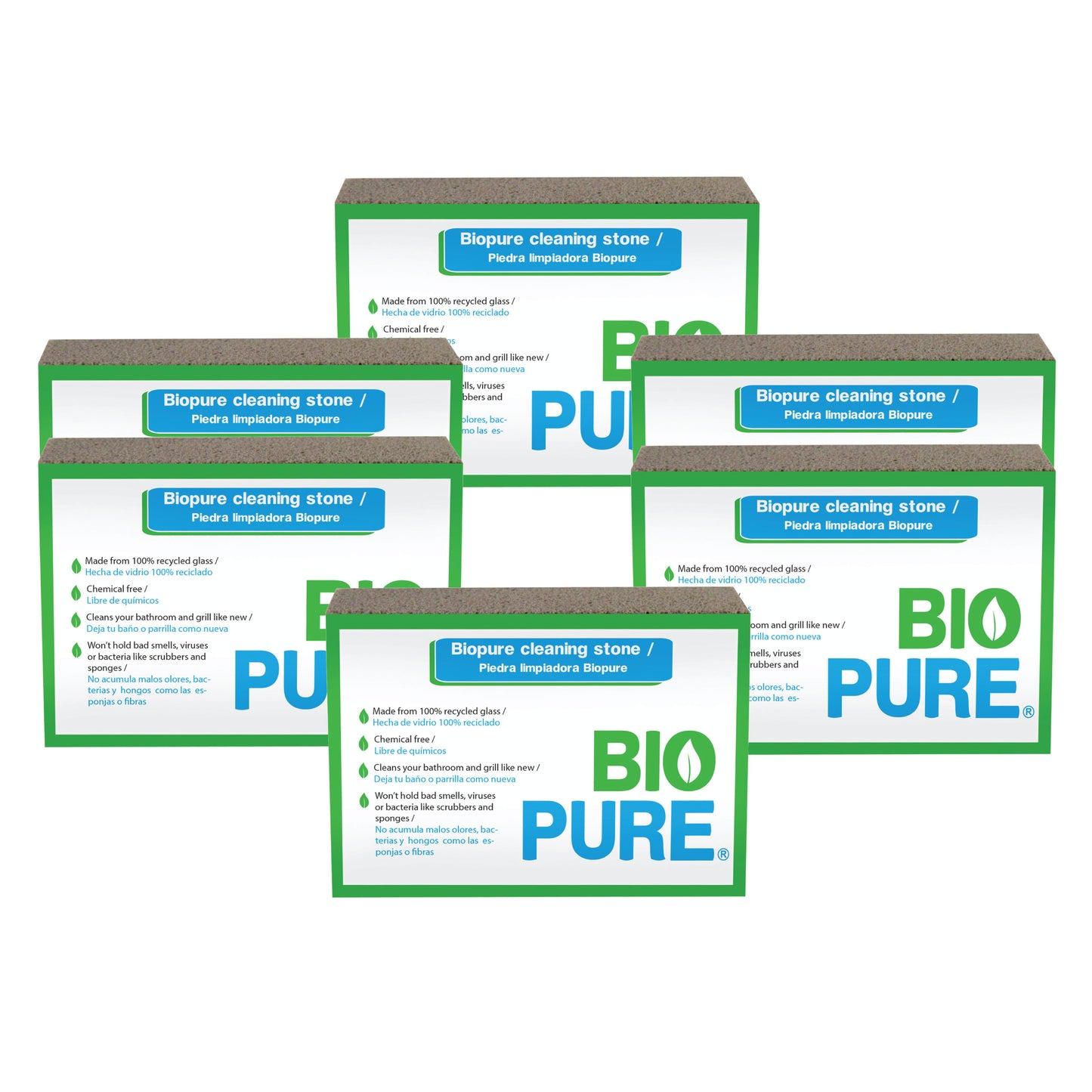 Piedra pómez para limpiar el baño y parrilla - Grill Brick - Pómez - Ideal para parrillas, wc's, lavamanos- Quita callos - Hecha de vidrio 100% reciclado.