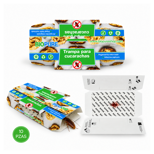 Kit de trampas de pegamento para cucarachas - No venenoso - 100% Ecológico.