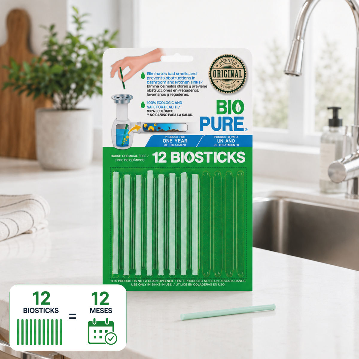 Combo Biostick 12 PACK + Trampas de pegamento para moscas 10 PACK - 100% Ecológico.