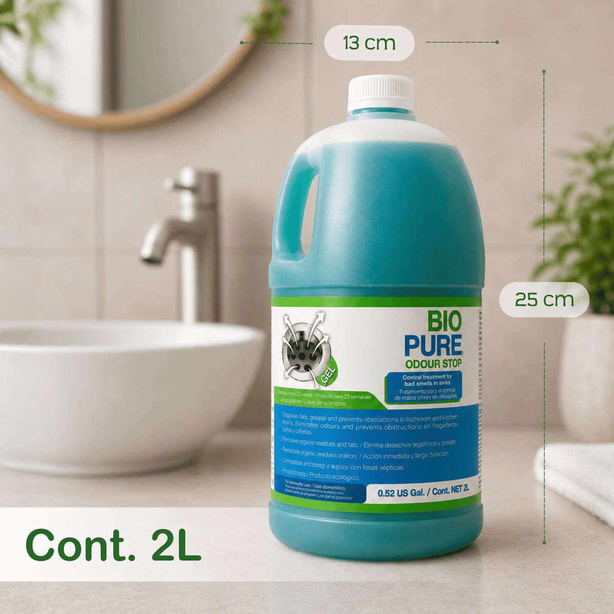 Tratamiento contra malos olores en tuberías coladeras drenajes de baño y cocina - ODOUR STOP LISTO PARA USAR - 100% Ecológico.