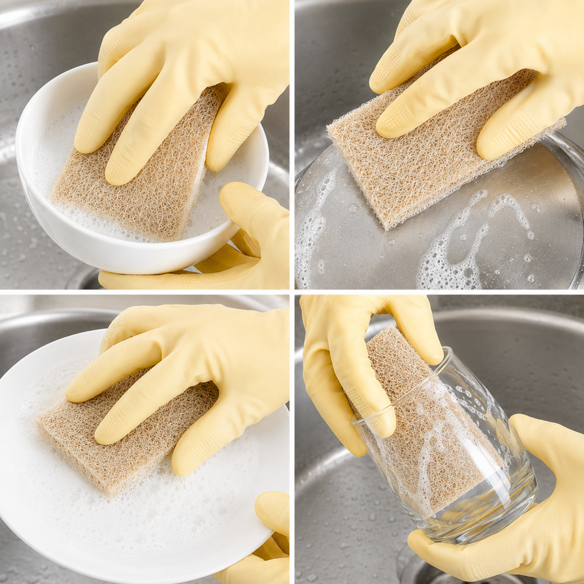 Fibra biodegradable para lavar trastes, loza, cocina. No daña ni raya - 80% fibra de agave (24 piezas)