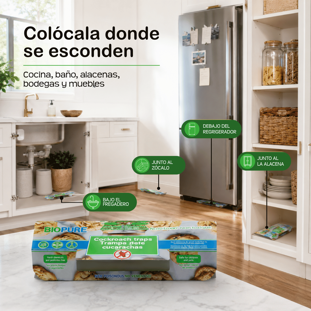 Combo Trampas de pegamento para cucarachas y moscas 10+10 PACK - 100% Ecológico.