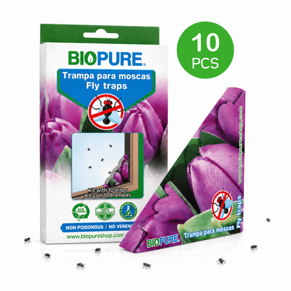 Kit de trampas de pegamento para moscas - No venenoso -  100% Ecológico.