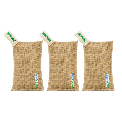 Bolsas purificadoras -Carbón Activado 100% Biodegradable - Remueve malos olores, humedad, moho y alérgenos.