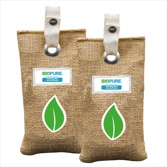 Bolsas purificadoras -Carbón Activado 100% Biodegradable - Remueve malos olores, humedad, moho y alérgenos.