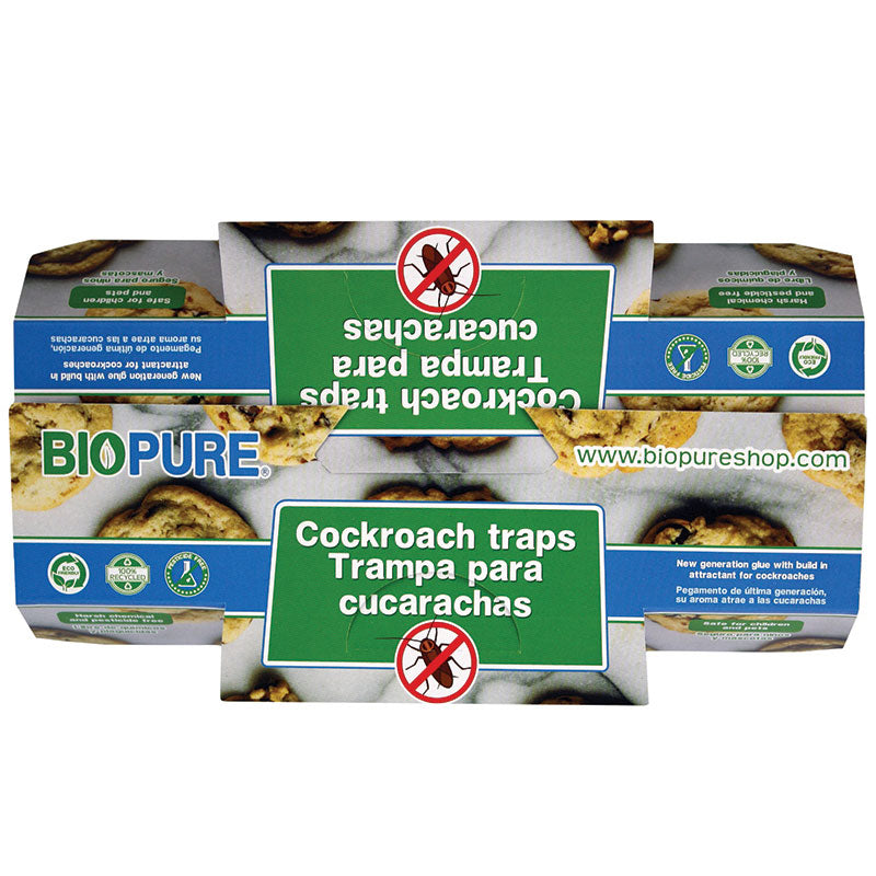 Kit de Trampas de pegamento para cucarachas 20 PACK BIOPURE - 100% Ecológico y seguro para niños y mascotas